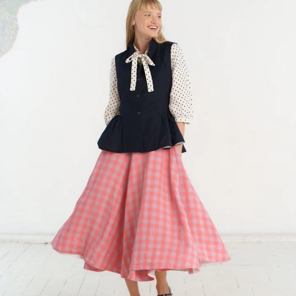 Son De Flor Gingham Wrap Skirt